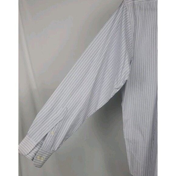 Chaps Shirt Mens Medium Blue Striped Button Up Long Sleeve 100% Cotton - Picture 7 of 10